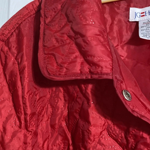 JG Hook Jacket Quilted Women Red Lightweight Lined Coat jacket size LARGE - Picture 5 of 15